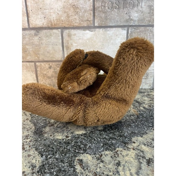 Vintage Brown Mouse Plush Stuffed Animal With Baby Cuddler Arms Felt Red Tongue - Picture 8 of 12